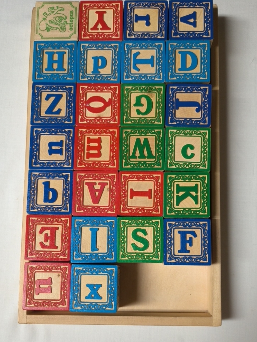 Melissa & Doug Wooden Alphabet Blocks Set Building Creative Reading Learning